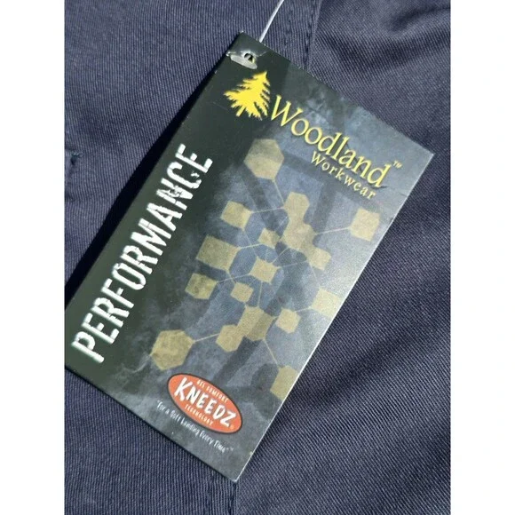 Woodland Workwear Kneedz Blue Work Pant Gel Knee Pads Built-in Relaxed 40x32 NWT - Picture 13 of 14